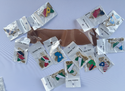 Stainless Steel Country Flag Pendant Necklace