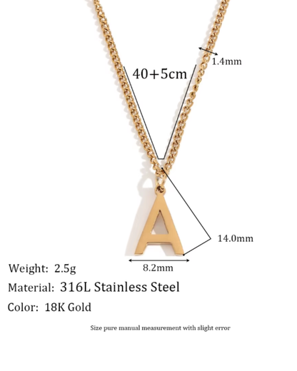 Minimalist Initial Letter Necklace + Pendant