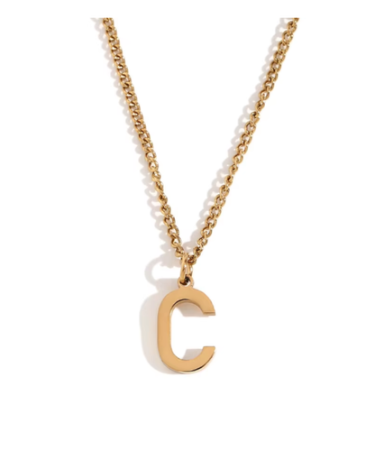 Minimalist Initial Letter Necklace + Pendant
