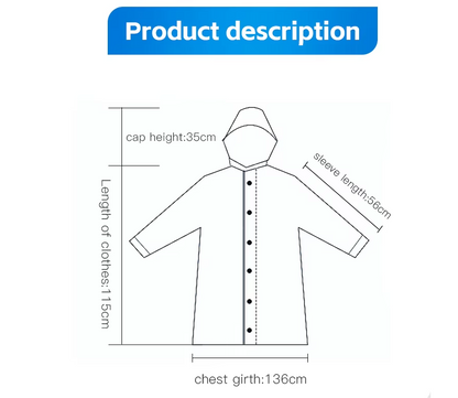 Reusable Waterproof EVA Rain Poncho