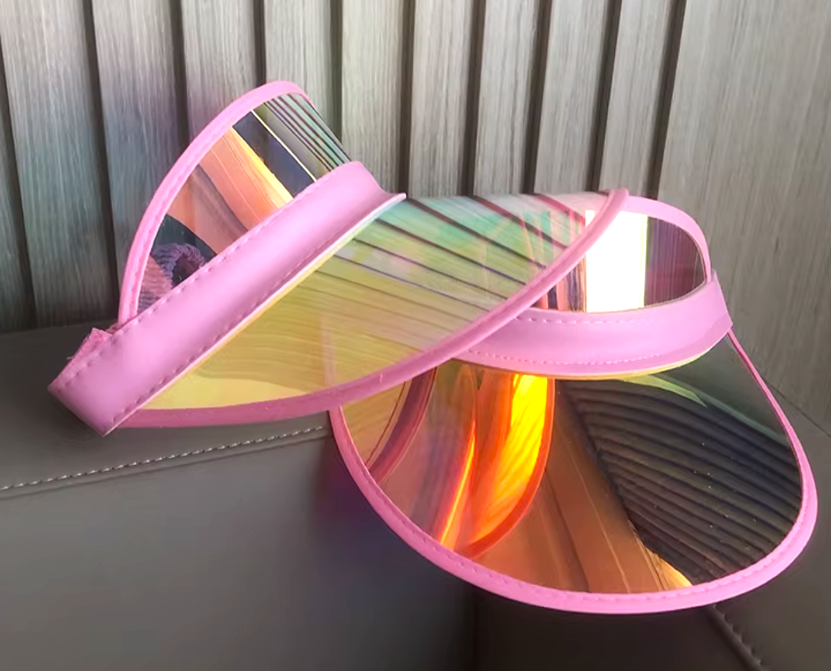 Plastic Chrome Sun Visor Hat with UV Protection