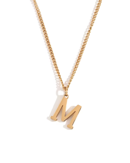 Minimalist Initial Letter Necklace + Pendant