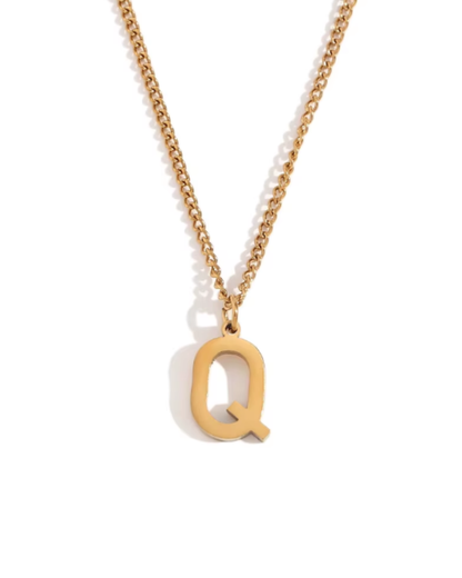 Minimalist Initial Letter Necklace + Pendant