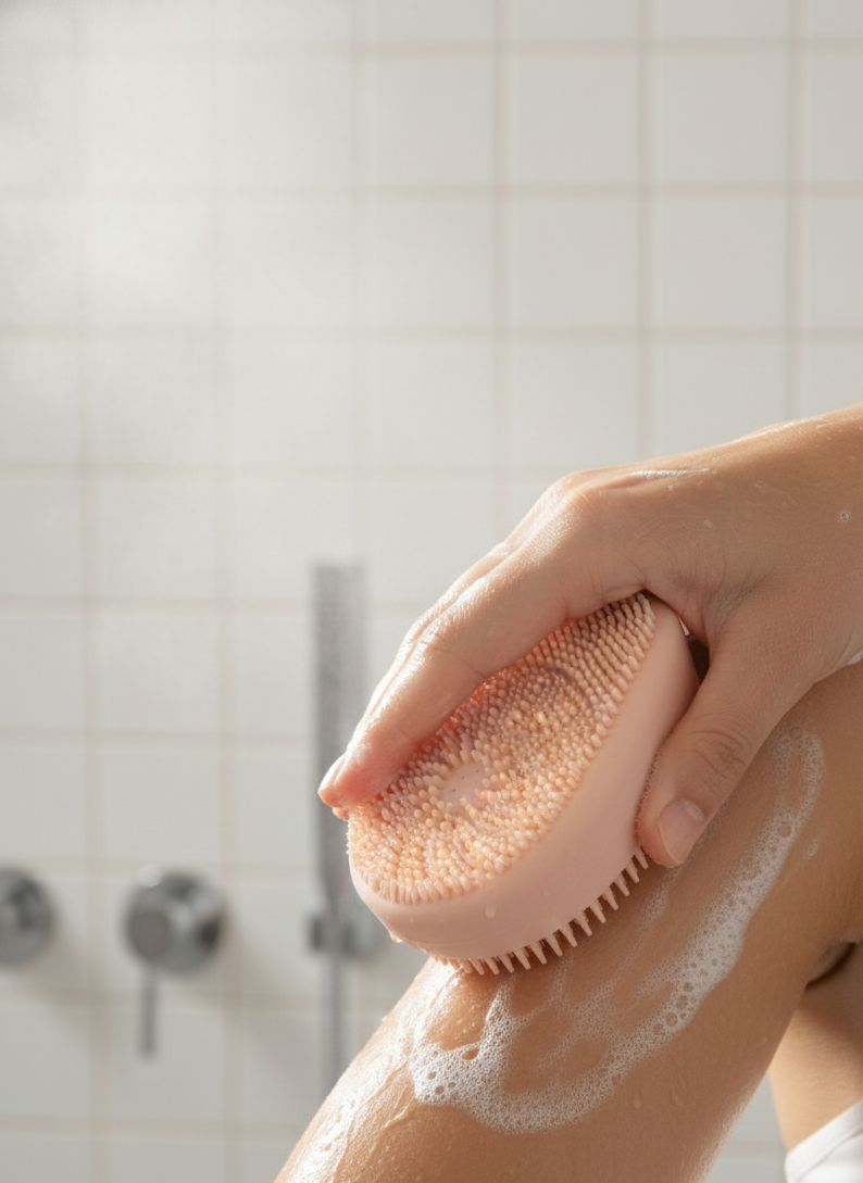 Silicone Body Scrubber Bath Brush – Exfoliating & Massage Cleaner