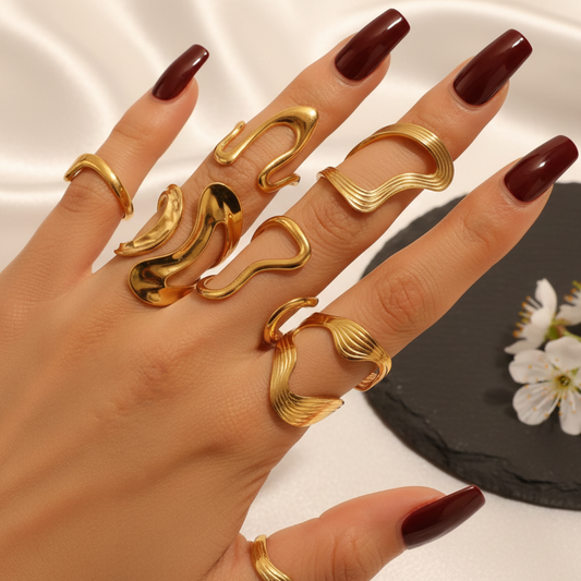 Artistic Swirly Rings