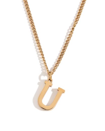 Minimalist Initial Letter Necklace + Pendant