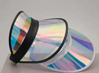 Plastic Chrome Sun Visor Hat with UV Protection