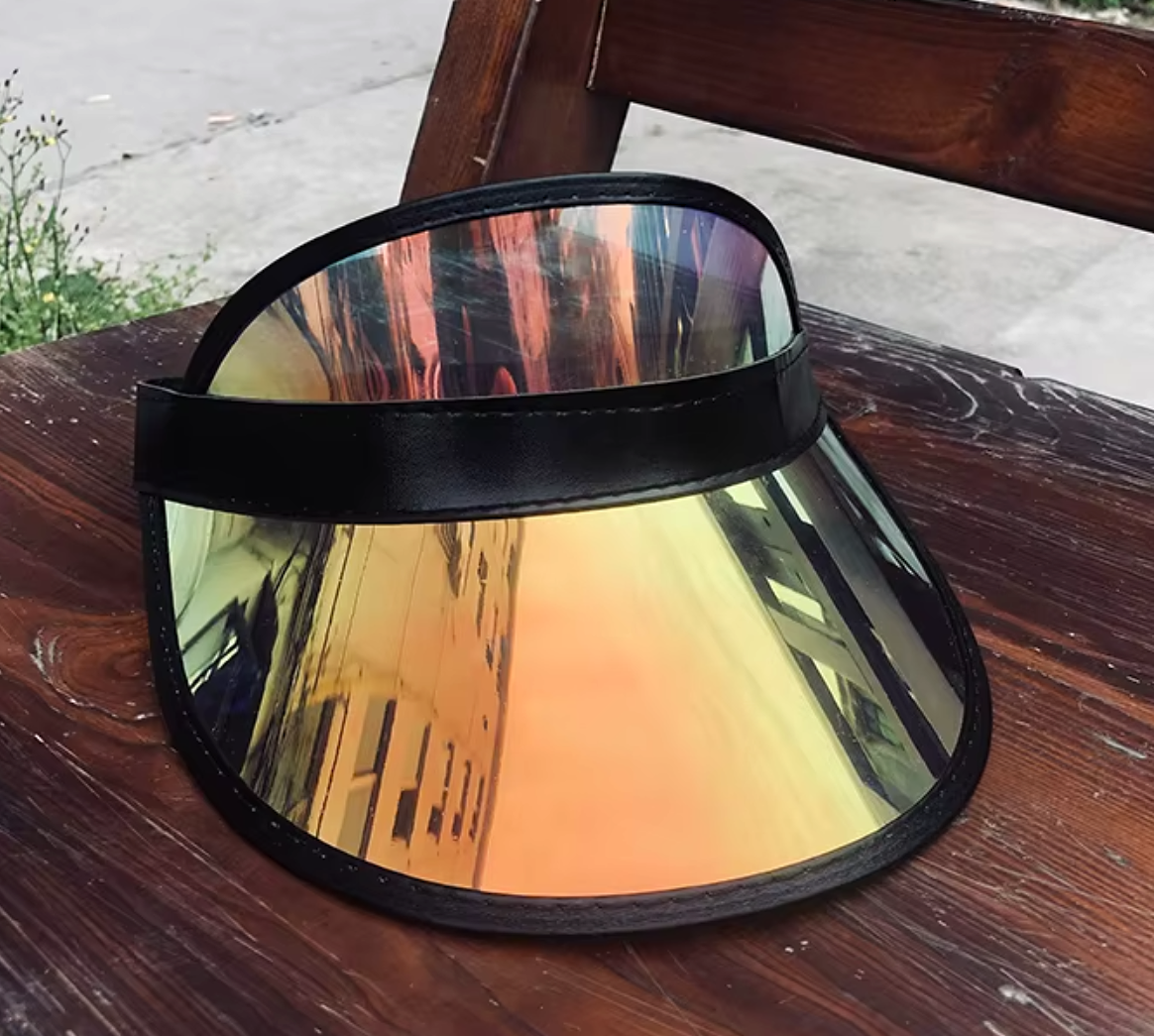 Plastic Chrome Sun Visor Hat with UV Protection