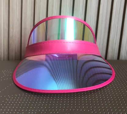Plastic Chrome Sun Visor Hat with UV Protection