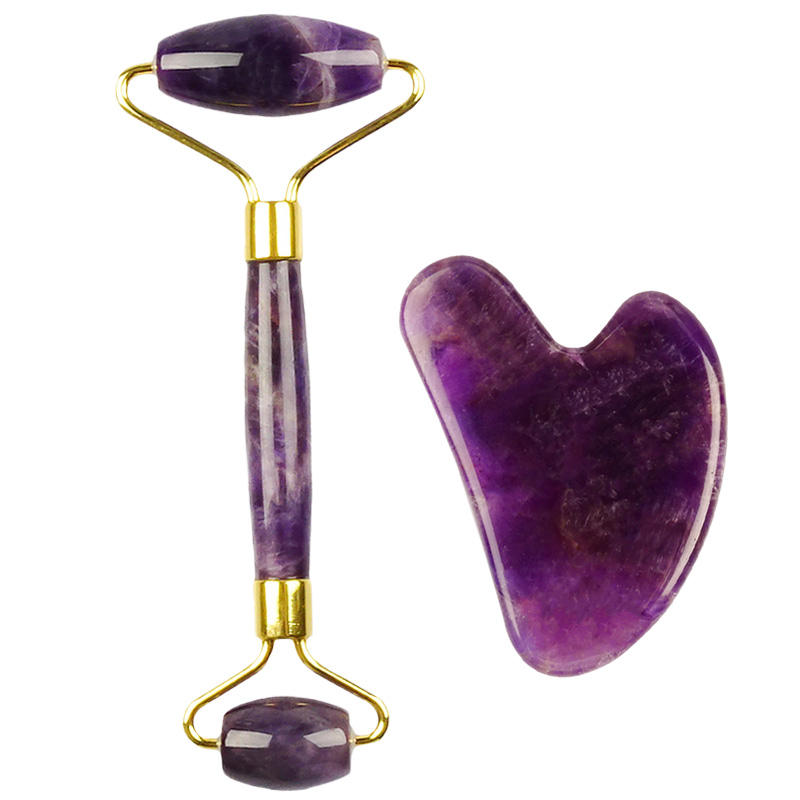 Natural Jade Facial Roller & Gua Sha Massage Tool Set