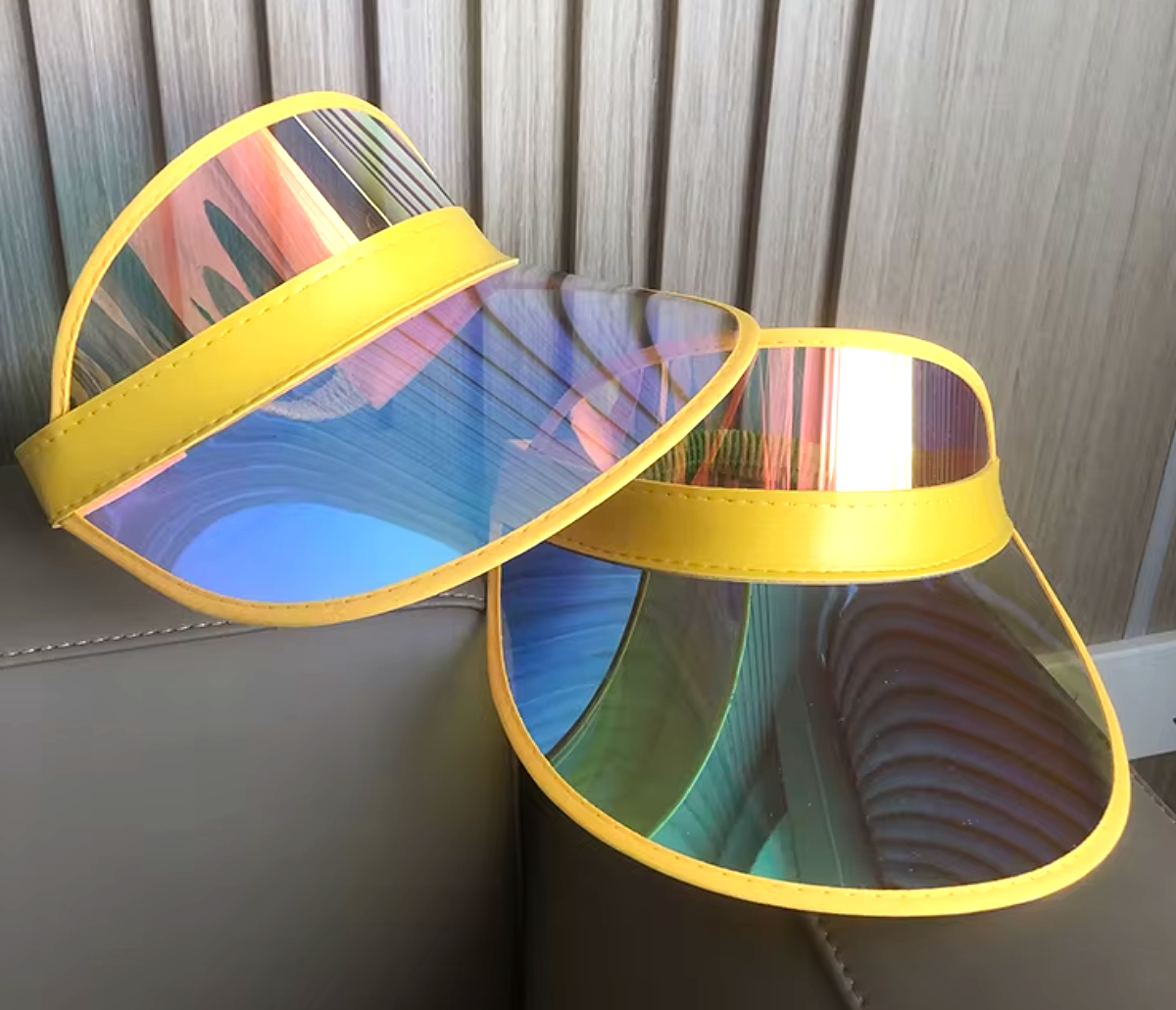 Plastic Chrome Sun Visor Hat with UV Protection